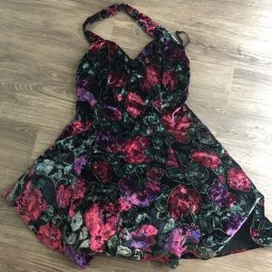 Vintage Rampage Velvet Dress W/Built in Petticoat